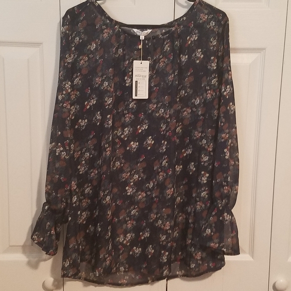 Meaneor Tops - NWT Meaneor Sheer Blouse (A6)